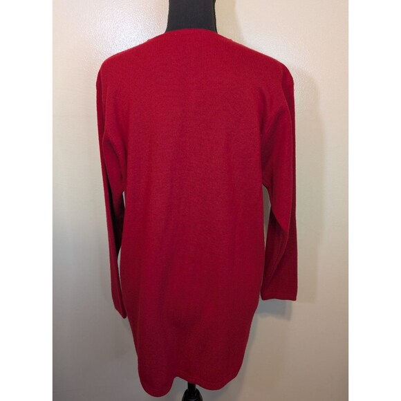 Talbots Vintage Cardigan Sweater Red Knit Merino Wool Holiday Old Money Small - Picture 2 of 12